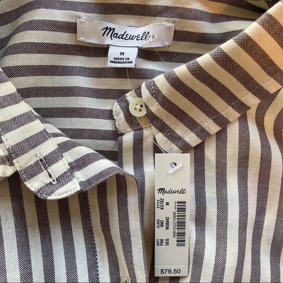 Madewell Striped Tie Front Long Sleeve Shirt - Picture 7 of 7